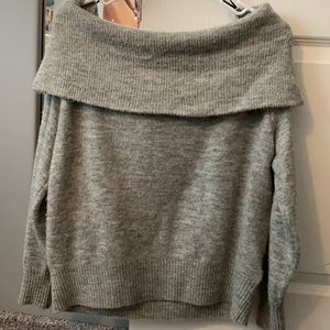 Off The Shoulder Gray Sweater